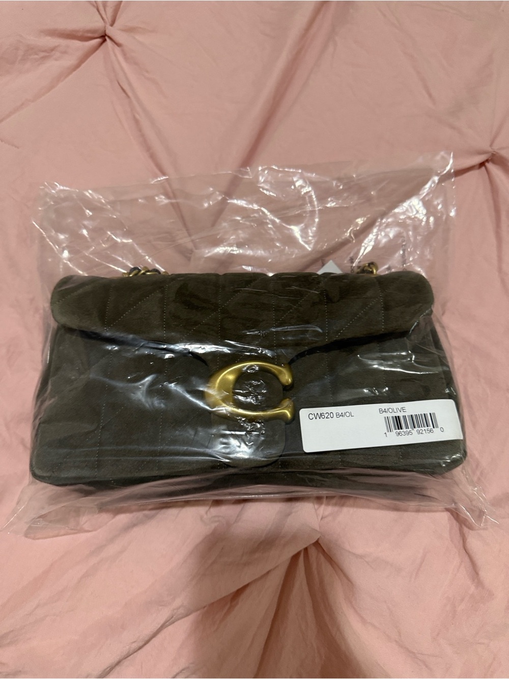 Coach Quilted Tabby 26 in Olive Shoulder Bag with Gold Hardware
